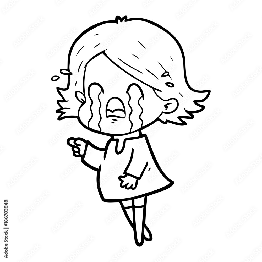 cartoon woman crying