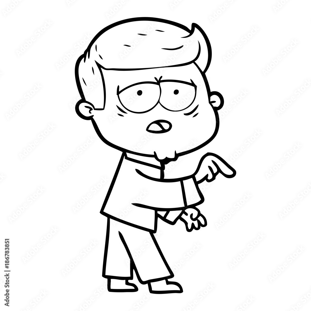 cartoon tired man cartoon tired man