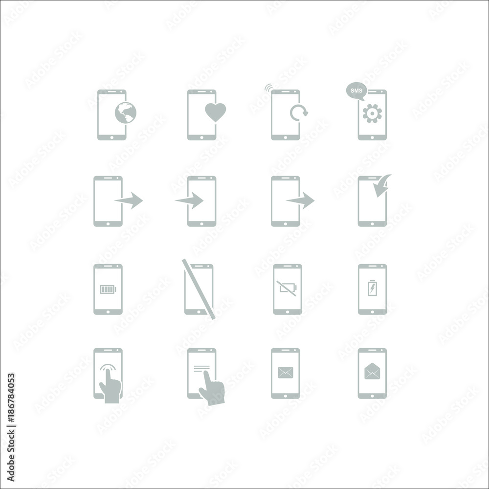 Phone icon. Flat icon set Phone icon. Flat icon set