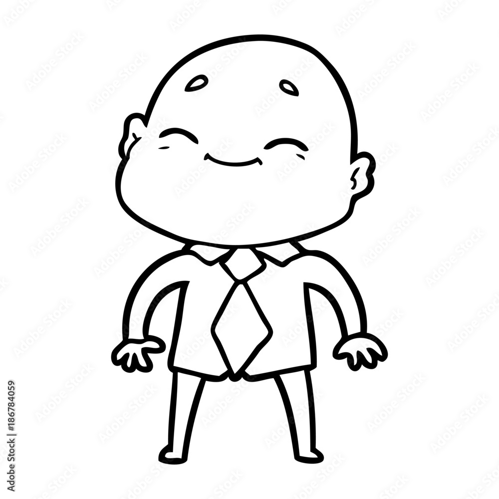 happy cartoon bald man happy cartoon bald man