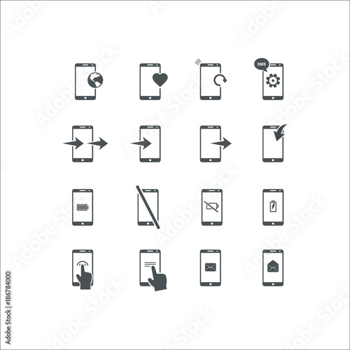 Phone icon. Flat icon set