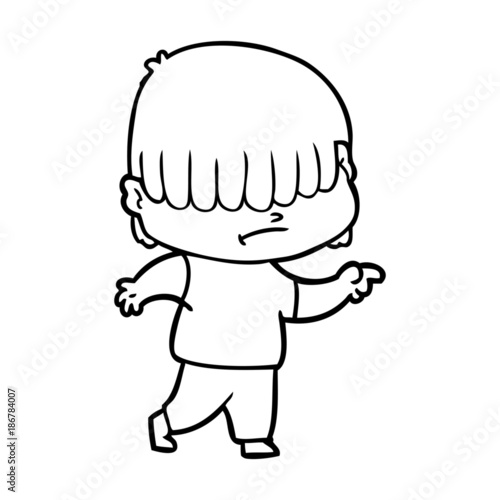 cartoon boy with untidy hair