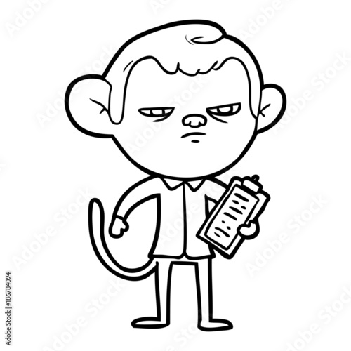 cartoon annoyed monkey boss
