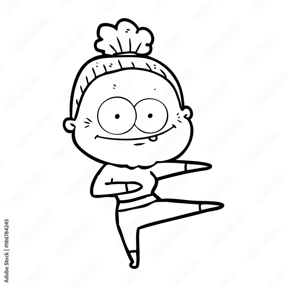 cartoon happy old woman cartoon happy old woman