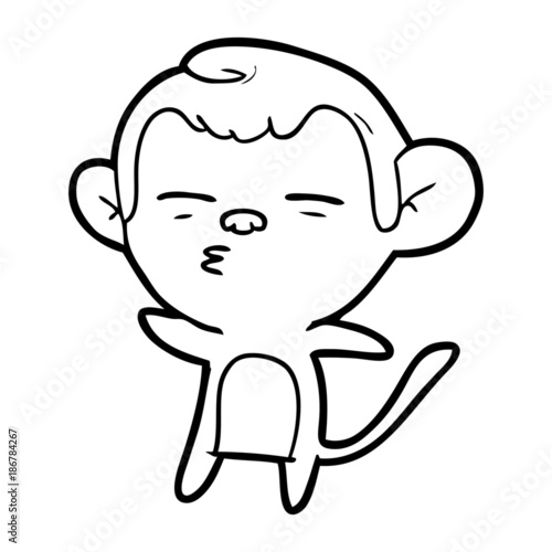 cartoon suspicious monkey