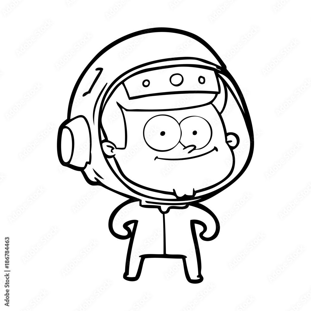 happy astronaut cartoon