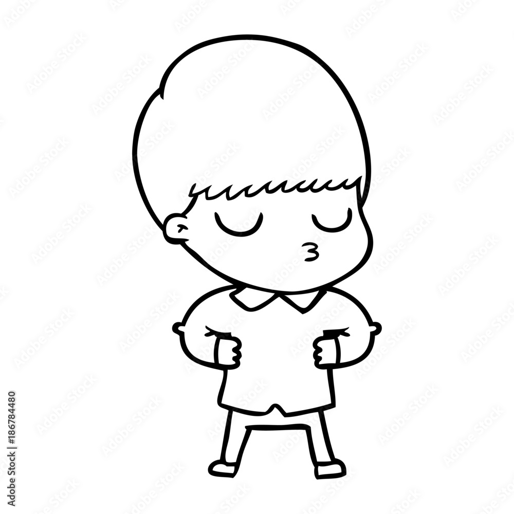 cartoon calm boy cartoon calm boy