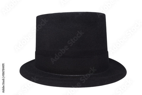 Isolated blank black costume top hat.