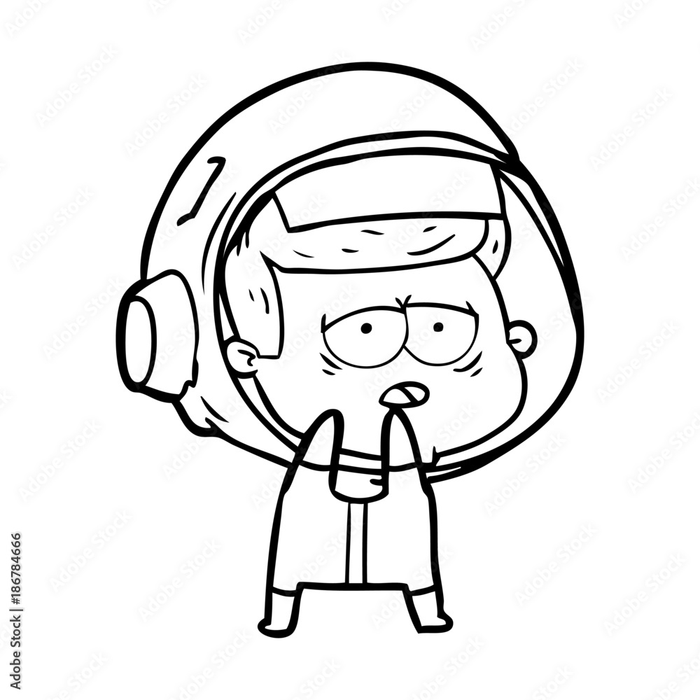Fototapeta premium cartoon tired astronaut