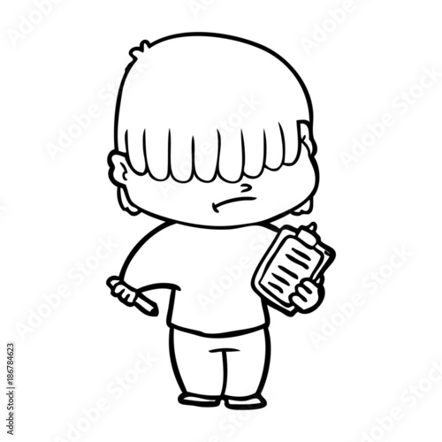 cartoon boy with untidy hair