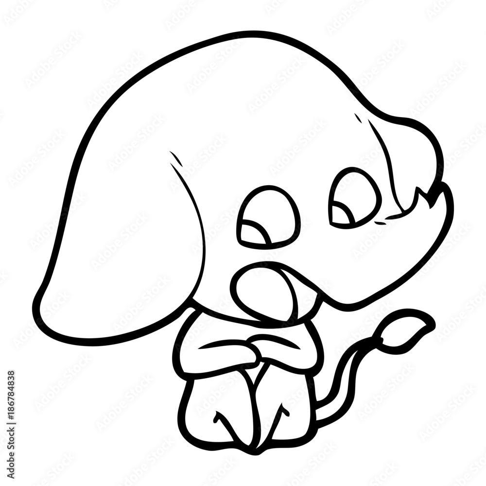 Obraz premium cute cartoon elephant