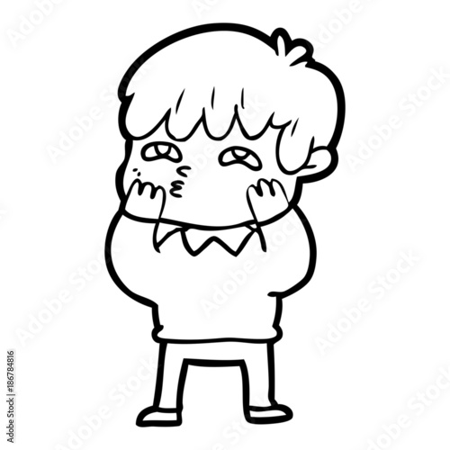 cartoon curious man