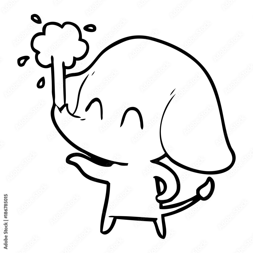 cute cartoon elephant spouting water cute cartoon elephant spouting water