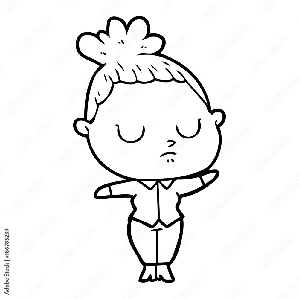 cartoon calm woman cartoon calm woman