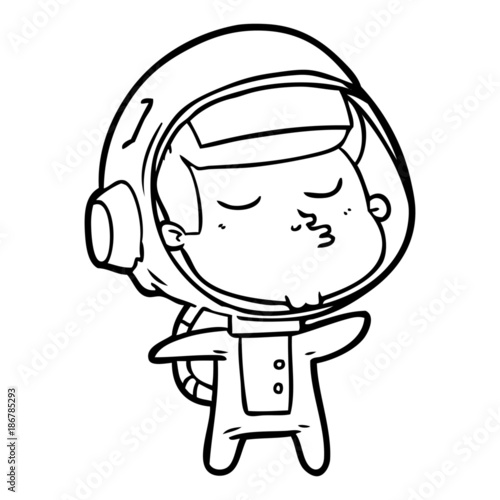 cartoon confident astronaut
