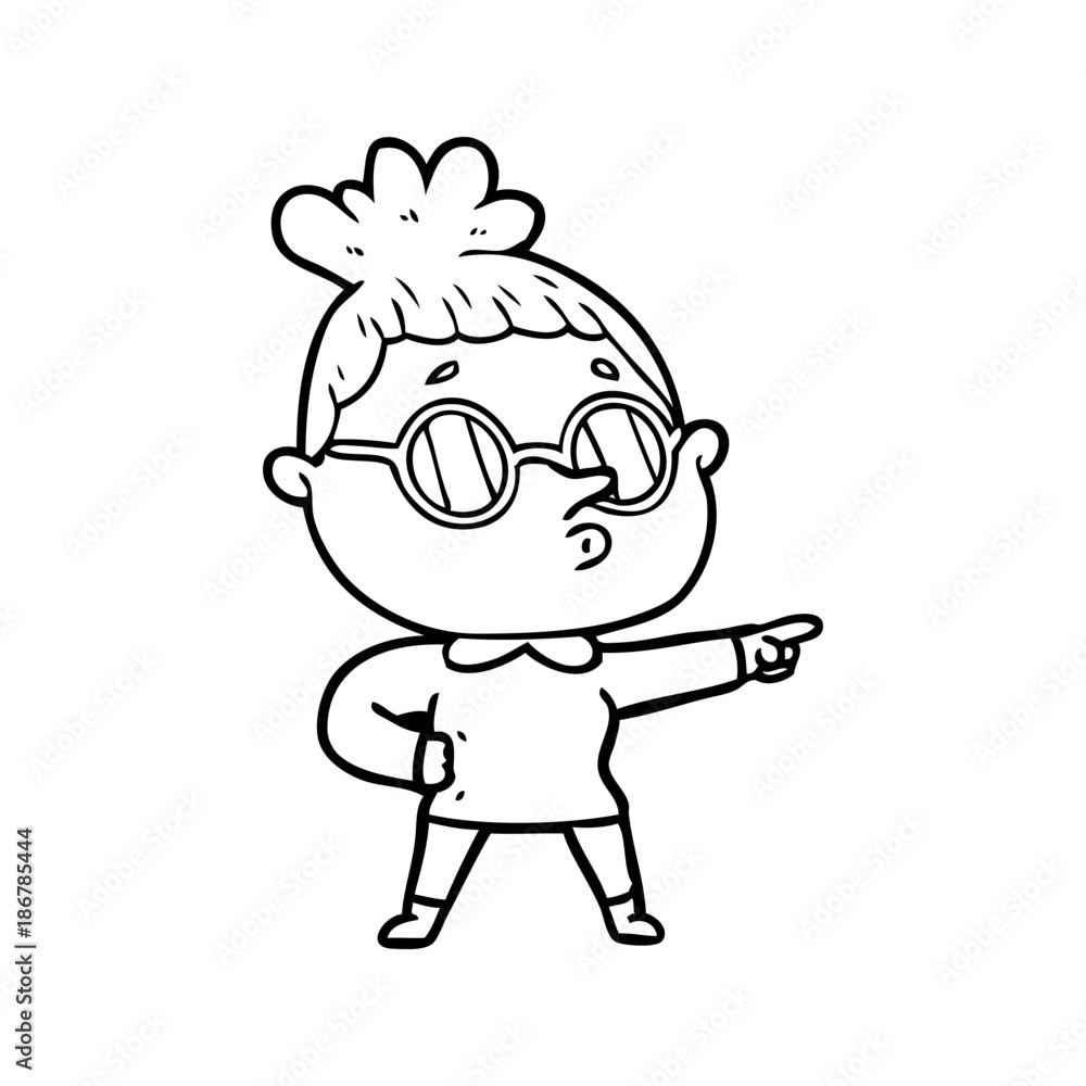 cartoon woman wearing glasses cartoon woman wearing glasses