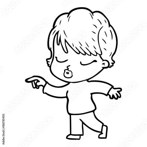 cartoon woman with eyes shut