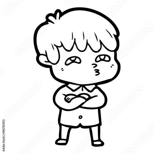 cartoon curious man