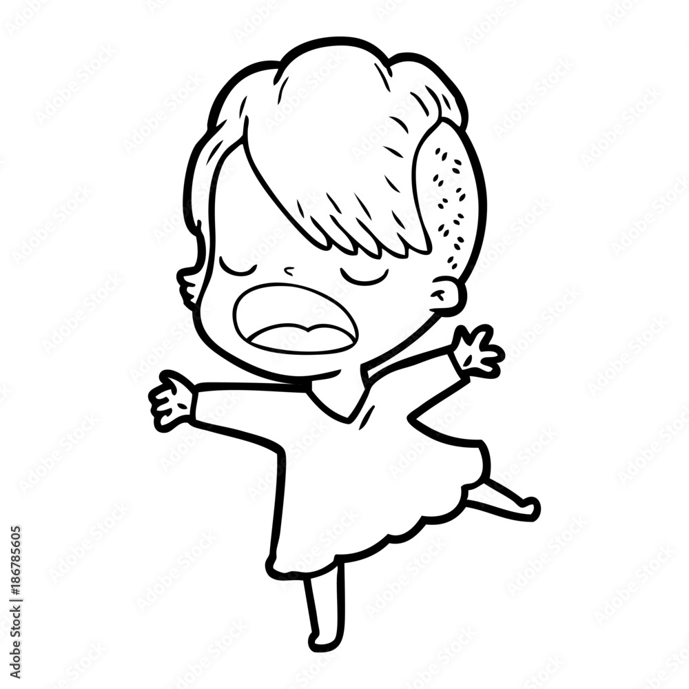 cartoon cool hipster girl talking cartoon cool hipster girl talking