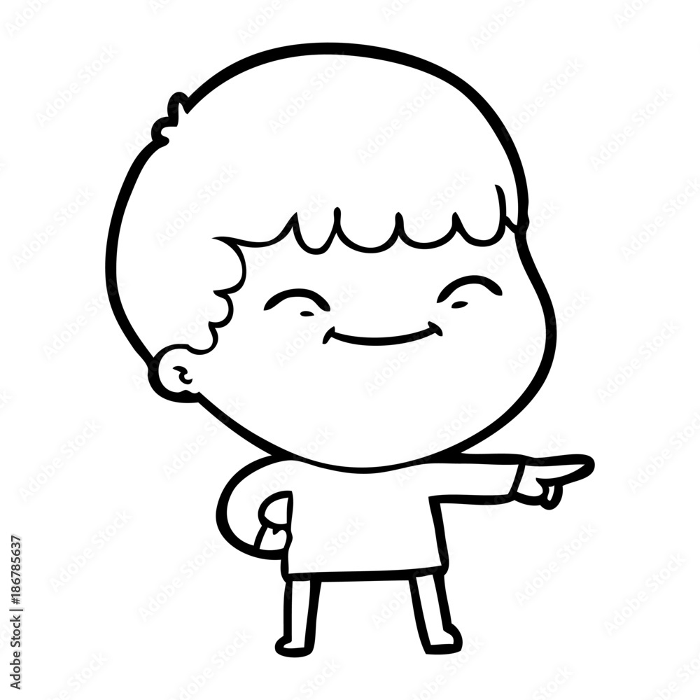 Obraz premium cartoon happy boy