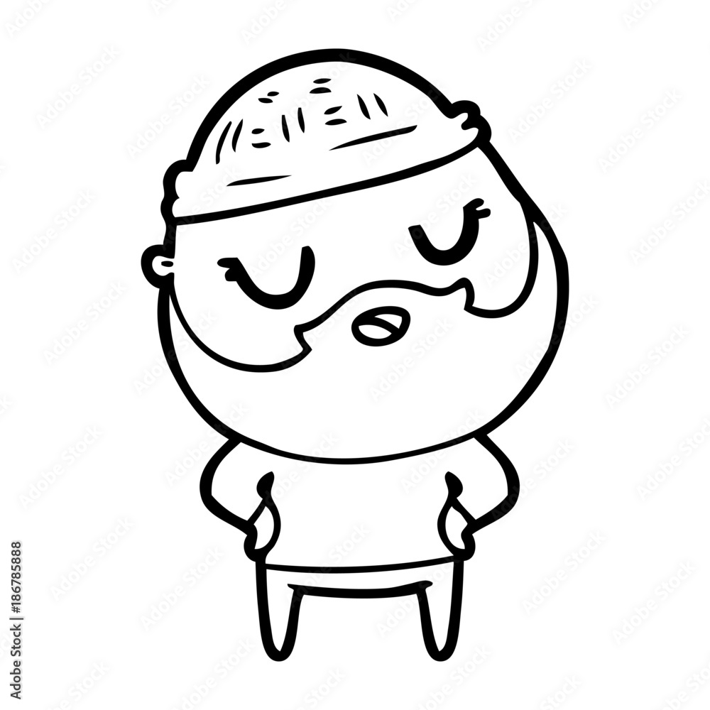 cute cartoon man with beard