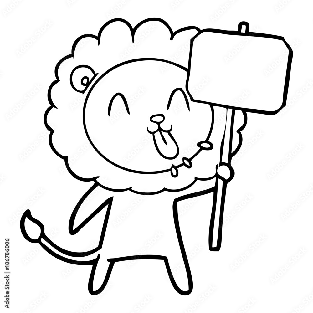 Obraz premium happy cartoon lion