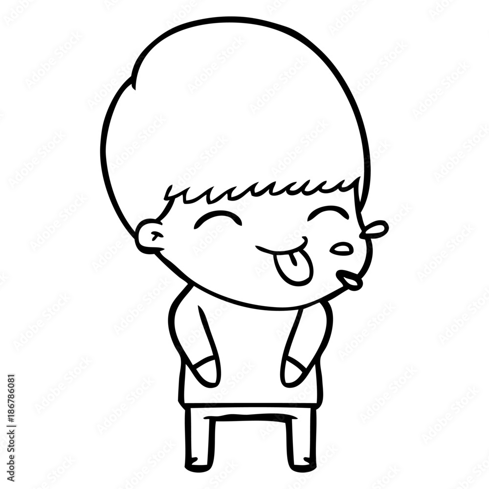 cartoon boy sticking out tongue cartoon boy sticking out tongue