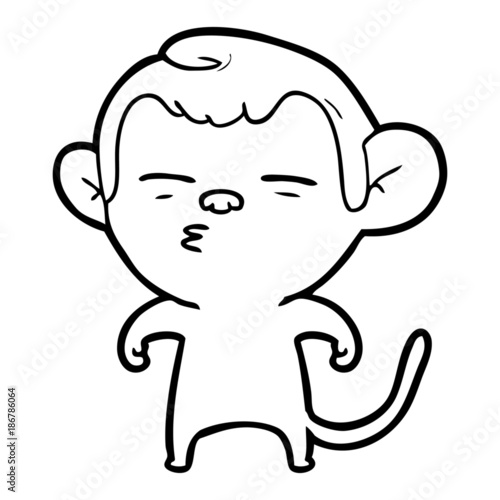 cartoon suspicious monkey