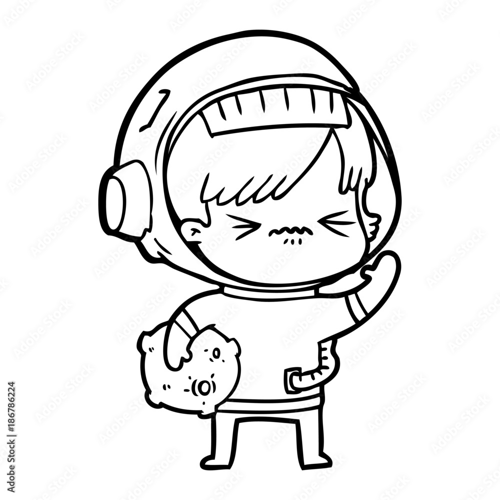 cartoon astronaut woman