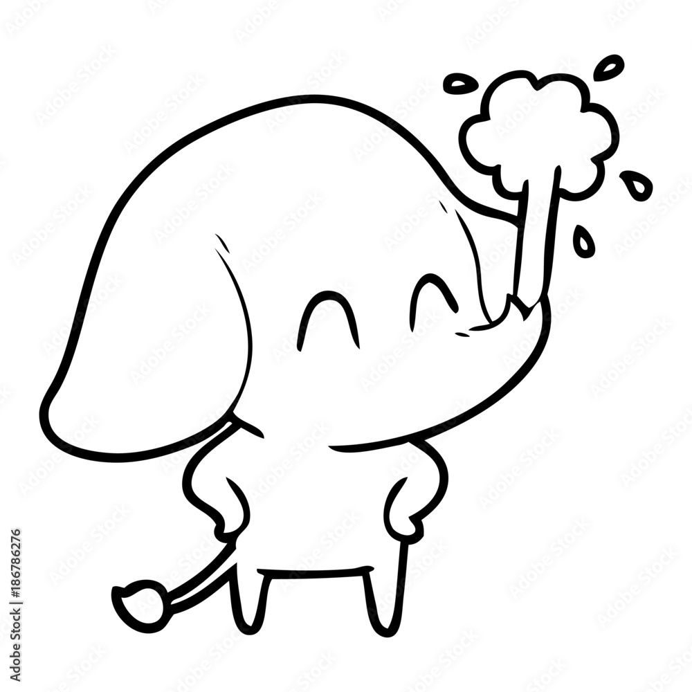 cute cartoon elephant spouting water cute cartoon elephant spouting water