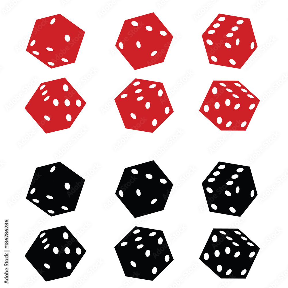 dice red and black set illustration dice red and black set illustration