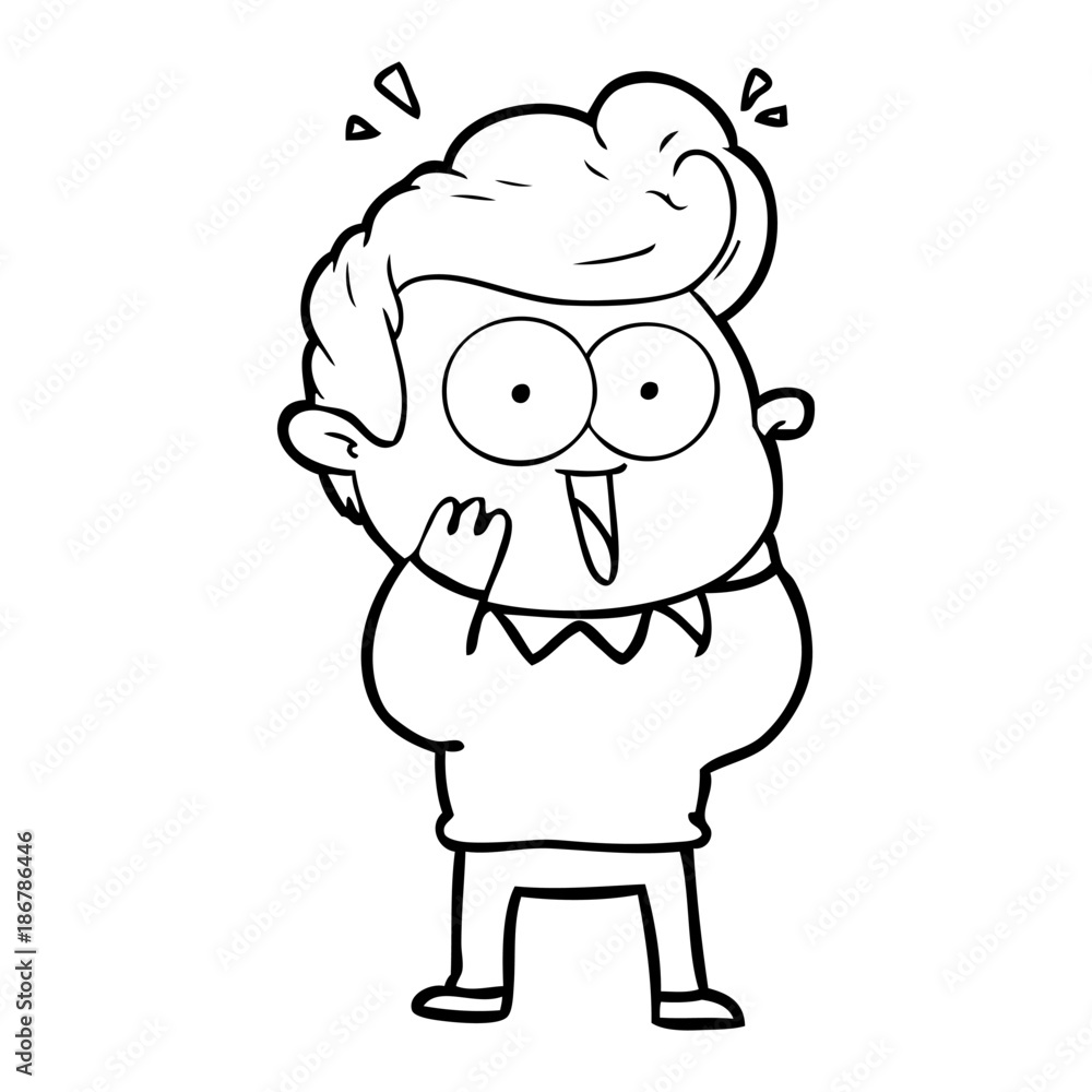 cartoon excited man cartoon excited man