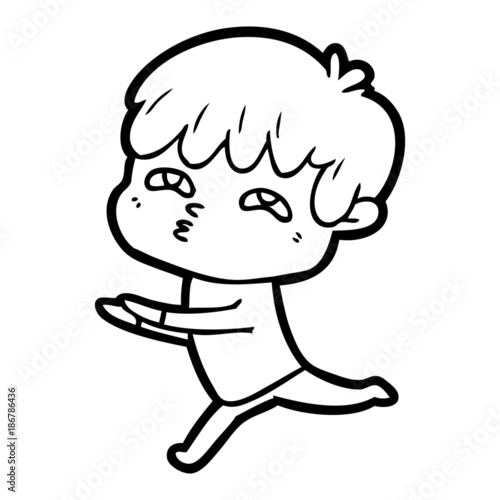 cartoon curious man