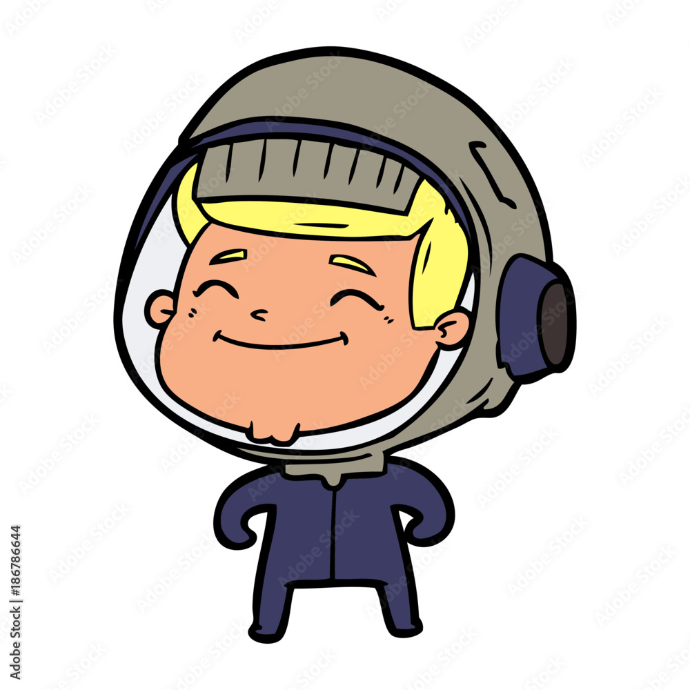 Obraz premium happy cartoon astronaut