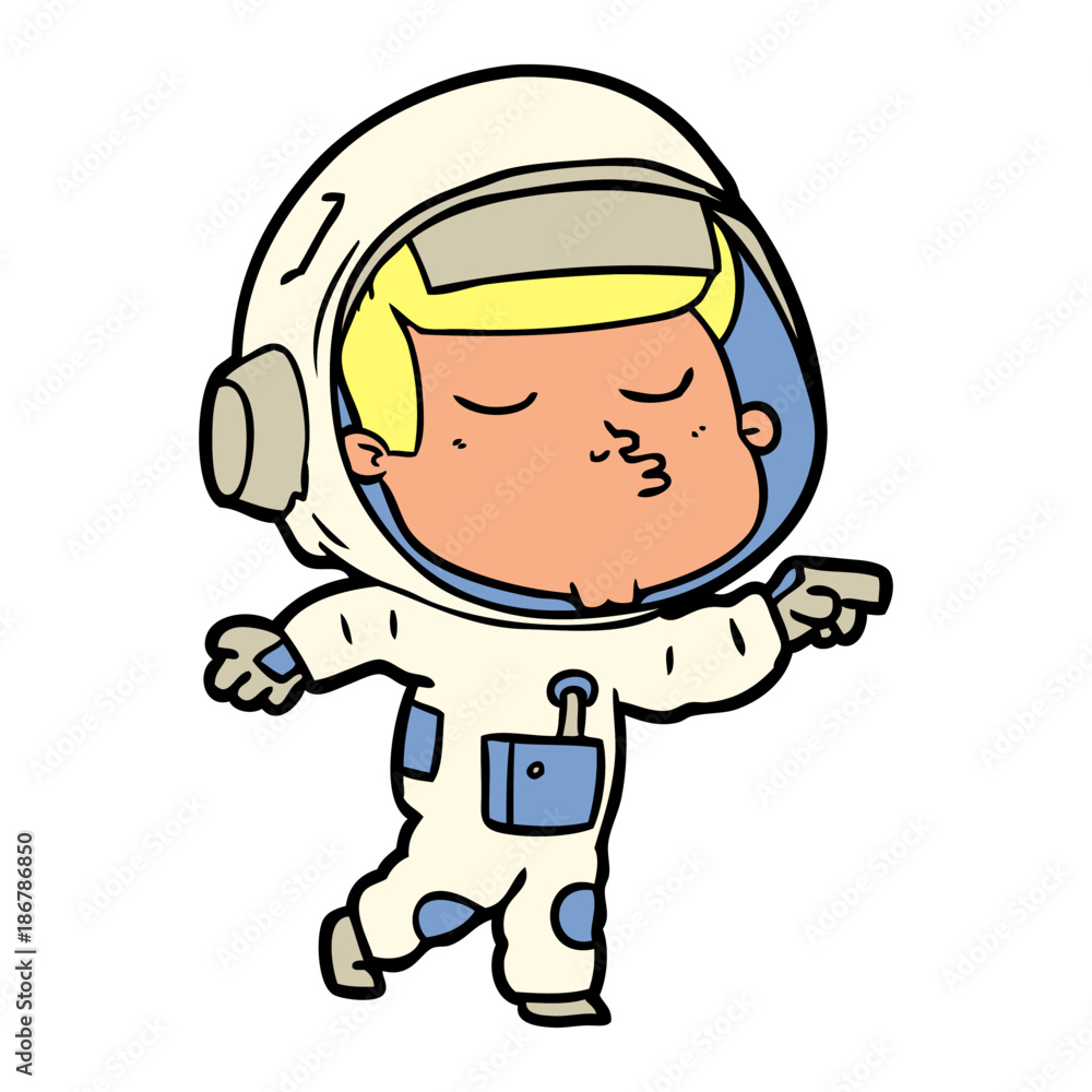 cartoon confident astronaut cartoon confident astronaut