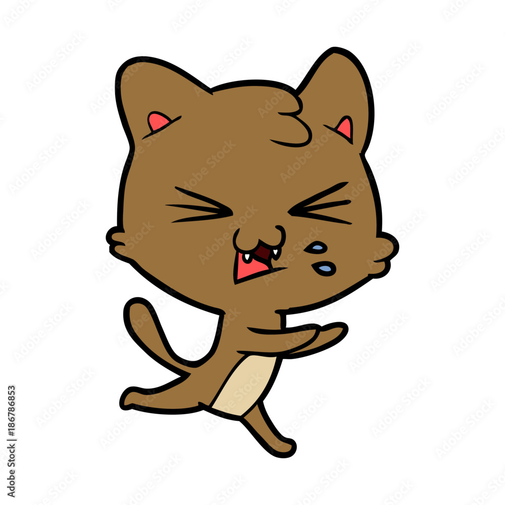cartoon cat hissing cartoon cat hissing
