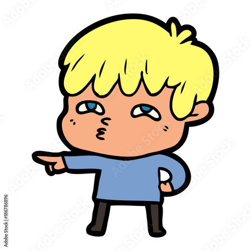 cartoon curious man