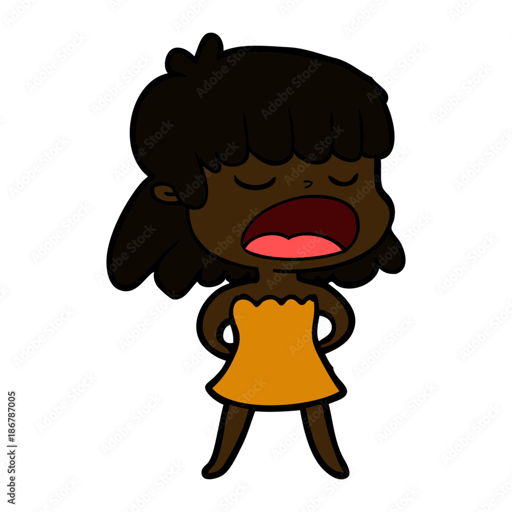 Fototapeta premium cartoon woman talking loudly
