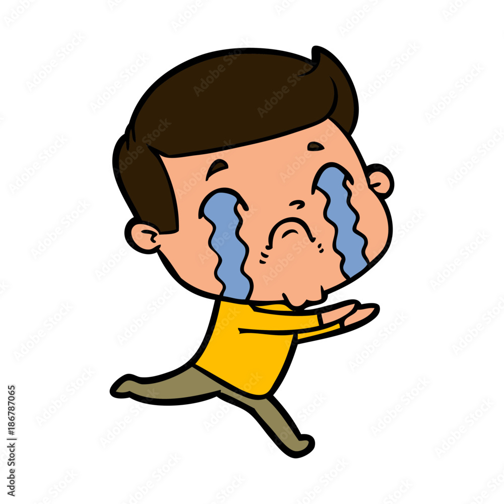 cartoon man crying