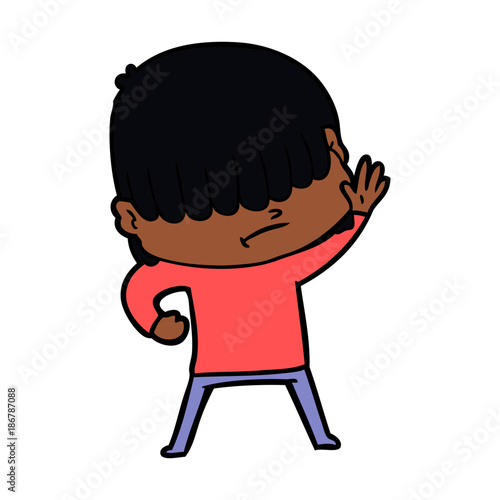 cartoon boy with untidy hair