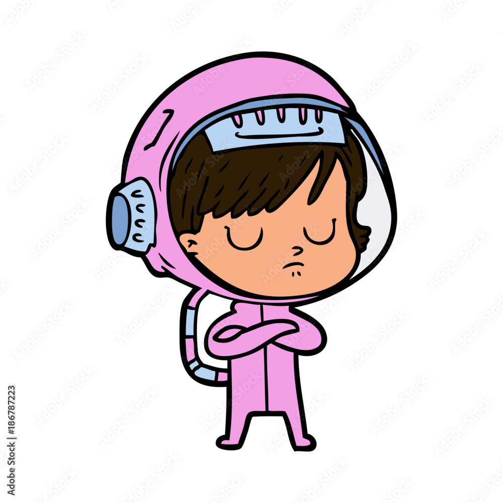 cartoon astronaut woman