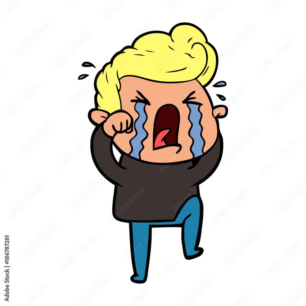 cartoon crying man