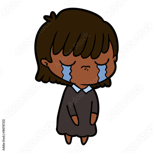 cartoon woman crying