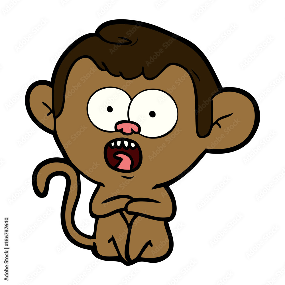 cartoon shocked monkey cartoon shocked monkey