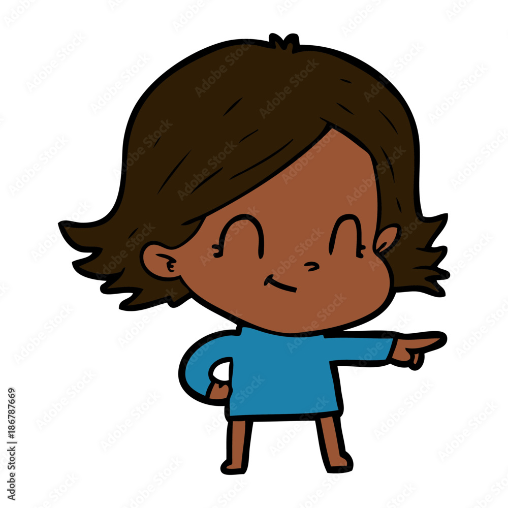 cartoon friendly girl