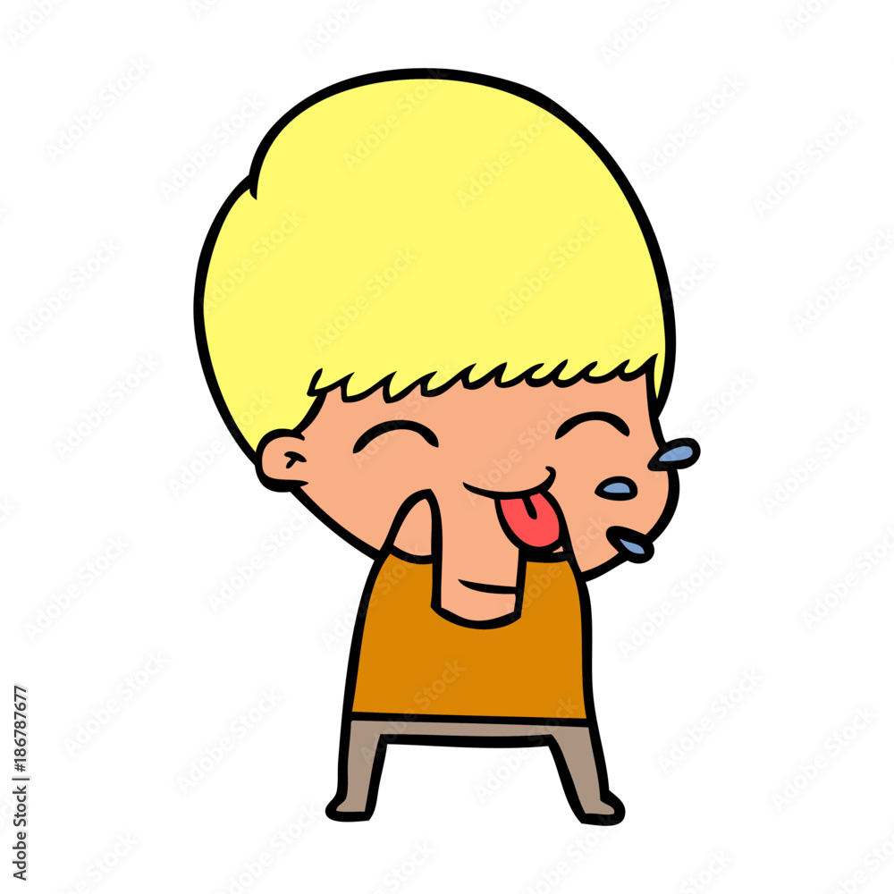 cartoon boy blowing raspberry cartoon boy blowing raspberry