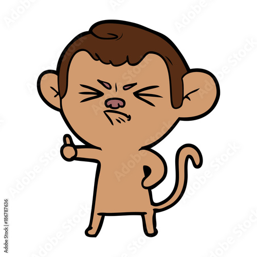 cartoon angry monkey