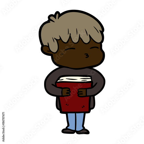 cartoon curious boy