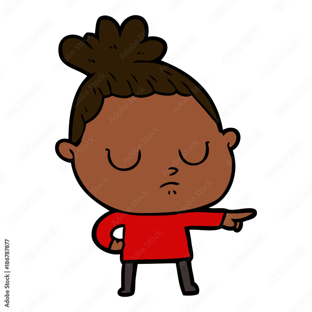 cartoon calm woman cartoon calm woman