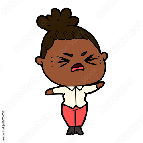 cartoon angry woman